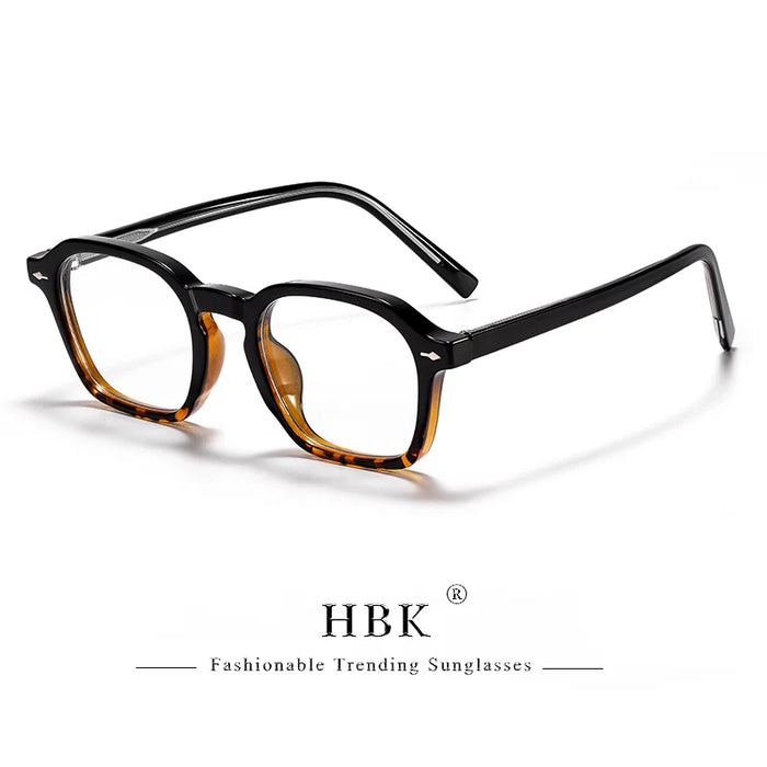 HBK Square Men's Optical Eyeglass Frame Retro High Quality Brand Eyewear Women's Anti Blue Light Decoration Glasses