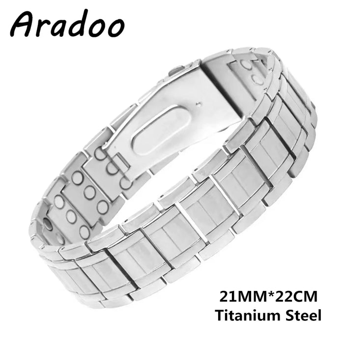 ARADOO Vintage Pure Copper Cross Men's Bracelet Magnetic Therapy Bracelet