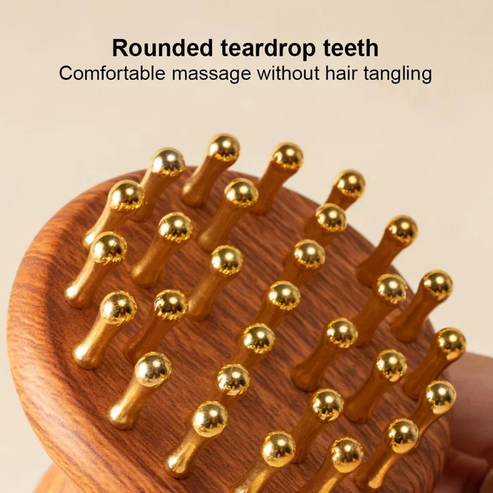 Anti Cellulite Meridian Brush Copper Head Massage Comb for Body and Scalp Point Massager Acupressure Lymphatic dredging Gua Sha