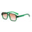 Lunettes de soleil carrées classiques à double pont pour hommes et femmes, verres transparents couleur océan, lunettes tendance avec rivets, protection UV400