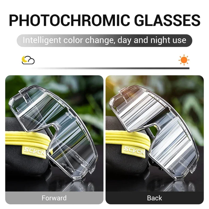 SCVCN Photochromic Cycling Glasses TR90 Frame for Men Women UV400 Outdoor Sports Sunglasses Cycling MTB Driving Running Glasses