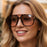 Ins New Retro Double Beam Square Women Sunglasses Luxury Brand Leopard Design Outdoor Versatile Trend Men SunGglasses UV400