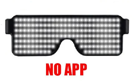 Gafas de Fiesta LED Bluetooth con Control de Aplicación, Idiomas Personalizados, Carga USB, Gafas Luminosas Intermitentes, Gafas de Sol para Conciertos de Navidad