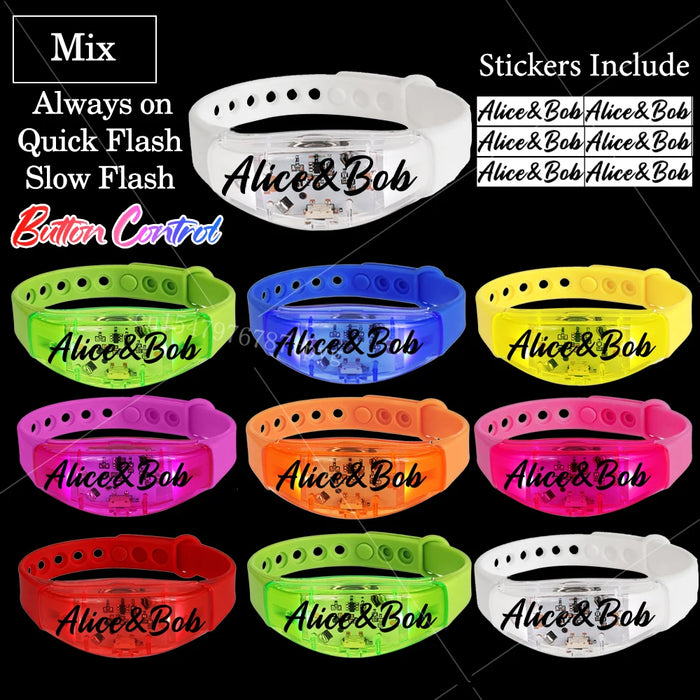 20-200 piezas Pulseras LED personalizables para bodas Pulsera de control de música y sonido Pulsera luminosa ajustable para bodas, cumpleaños, conciertos