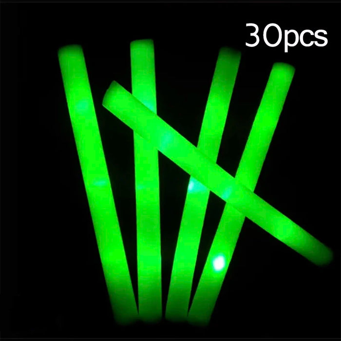 20/30/60Pcs LED Foam Glow Sticks 3 Modes Colorful Flashing Glow Stick Glow in The Dark Party Supplies Wedding Raves Concert