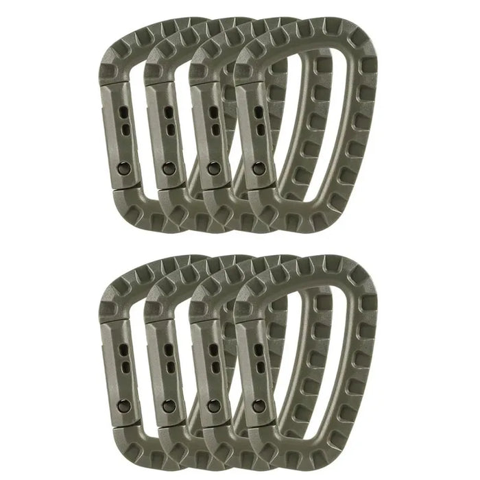 4/8/16pcs Tactical Plastic Carabiner Clip Keychain D-Shape Hard Spring Snap Gear Hook Outdoor Camping Hiking EDC Tools
