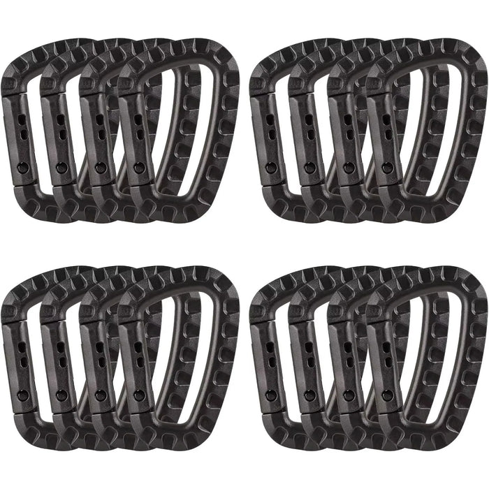 4/8/16pcs Tactical Plastic Carabiner Clip Keychain D-Shape Hard Spring Snap Gear Hook Outdoor Camping Hiking EDC Tools