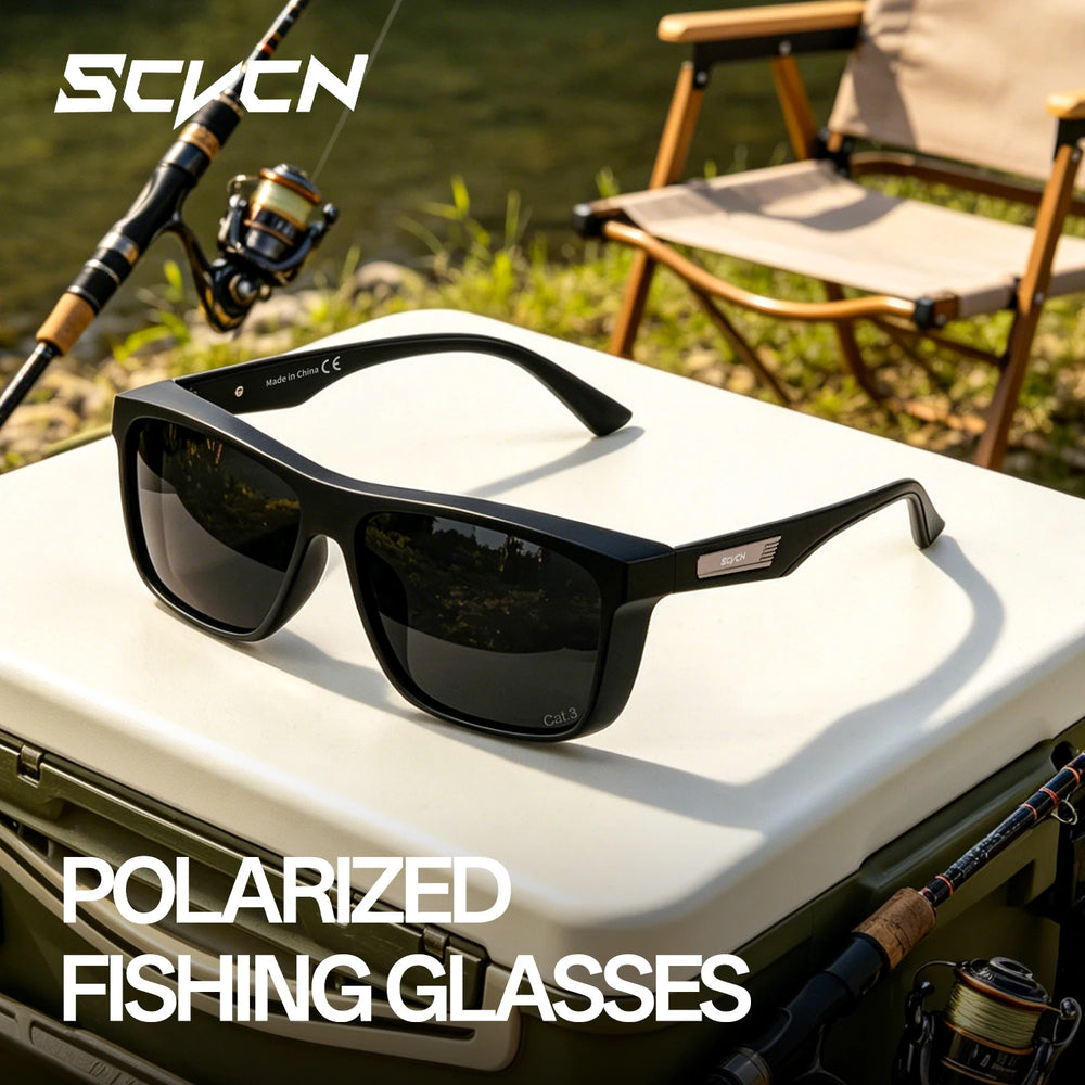SCVCN Men Polarized Fishing Sunglasses Women Outdoor Water Sport Glasses Cycling Bike Sea Riverbank Fishing Beach UV400 Goggles