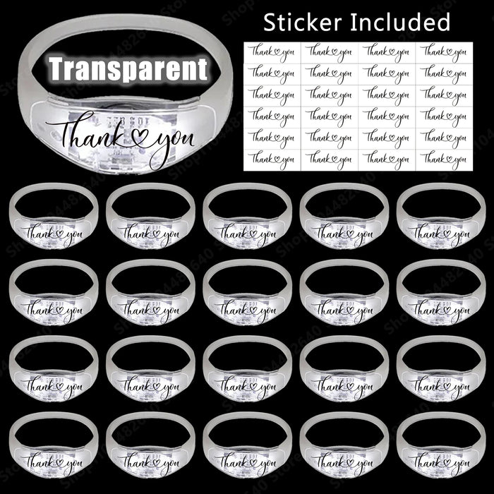 20-200Pcs Music & Sound Activated Led Bracelet for Wedding Glow Bracelet Light Up Bracelet Birthday Glow in The Dark Party Favor