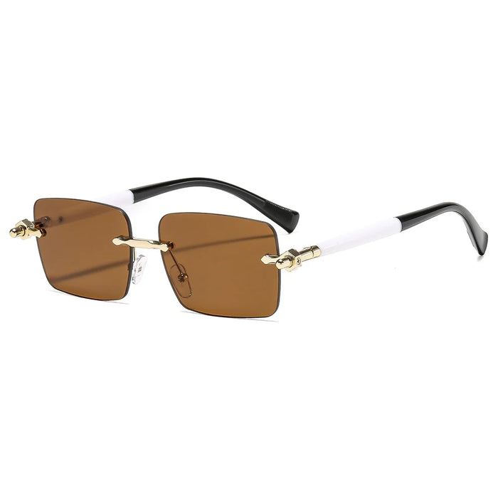 New Retro Rimless Sunglasses Women Fashion Square Sun Glasses Men Designer Man's Brand Shades Trendy UV400