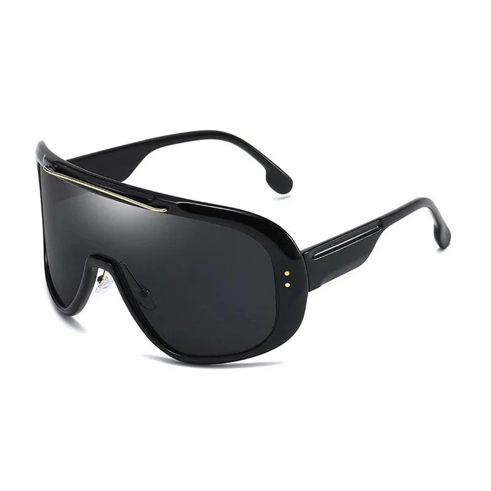 Gafas de sol con visera efecto espejo para mujer y hombre 2023, gafas grandes antiviento de una pieza, gafas de montura grande, deportivas, protección UV400