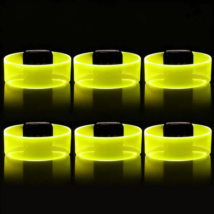 6-60Pcs LED Bracelets for Party Glow in The Dark Flashing Wristband 3 Modes Adjustable Light Up Armband for Wedding Party Favors