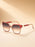 Gafas de sol de ojo de gato cuadradas de alta gama con costura de borde dorado en las patas, gafas de sol de lujo ligero para mujer