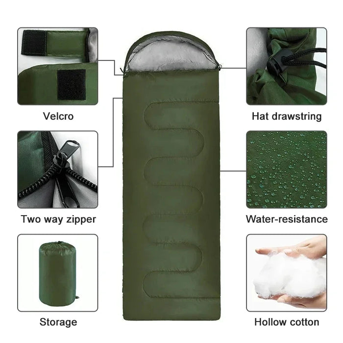 Camping Sleeping Bag Ultralight Waterproof 4 Seasons Warm Envelope Type Sleeping Bag for Outdoor Hiking Backpacking Travel
