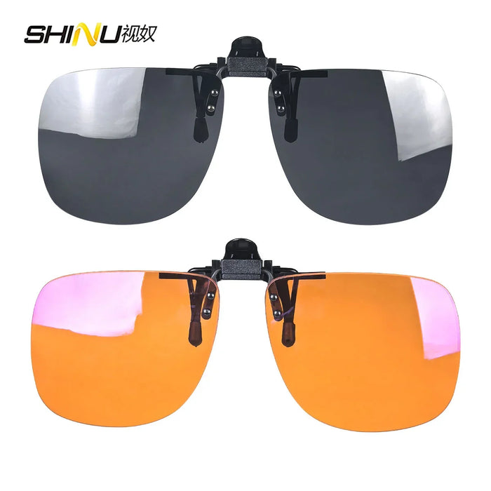 Polarized Clip-On Glasses Yellow Lenses For Night Vision Red Lenses Better Sleep Orange Gaming Glasses Blue Light Blocking
