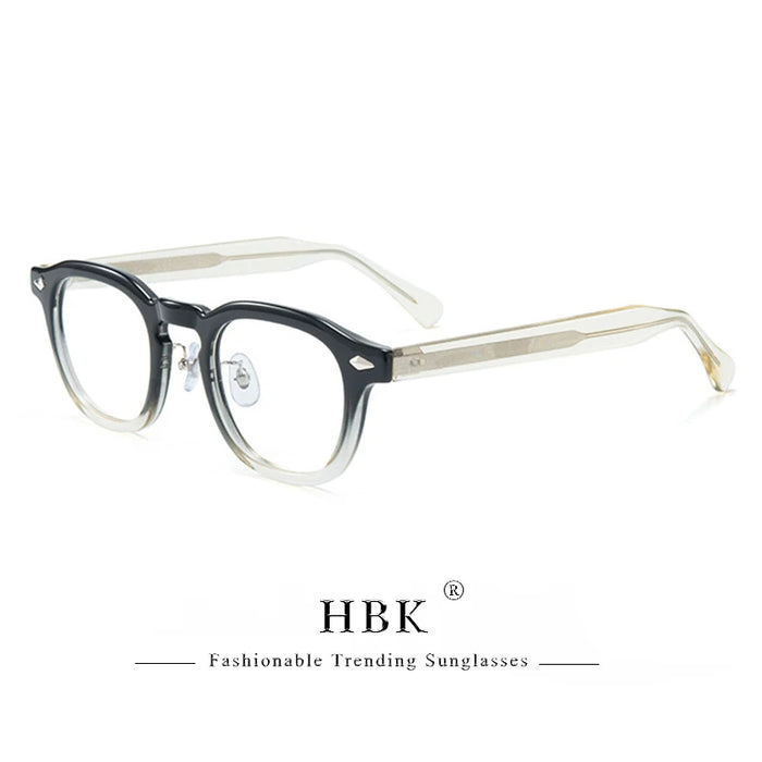 HBK Retro Oval Glasses Frames Transparent Lenses Men High Quality TR-90 Frame Glasses Women's Anti BlueLight Computer Glasses