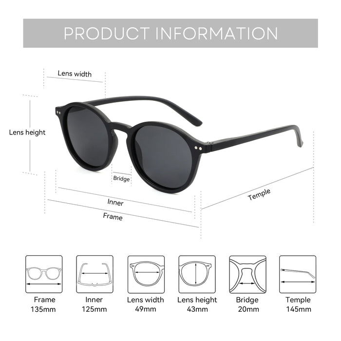 ZENOTTIC 2 Pack Polarized Sunglasses for Women Men Vintage Round and Square Frame UV Protection Shades Driving Sun Glasses
