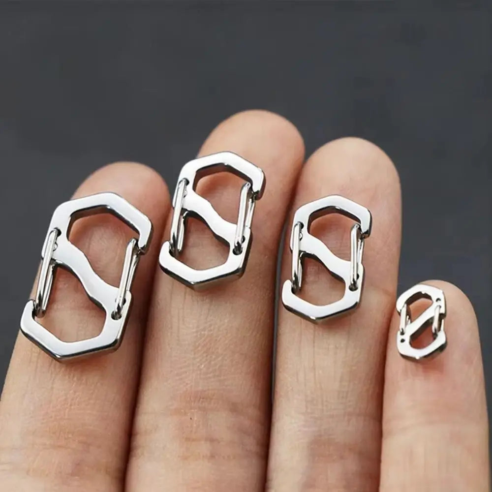 10 pièces de boucles de sac à dos en acier inoxydable en forme de S, mousquetons faits à la main avec fermoir, accessoires de bijoux colliers en argent