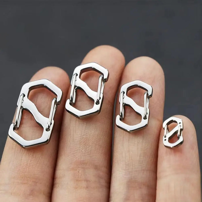 10 pièces de boucles de sac à dos en acier inoxydable en forme de S, mousquetons faits à la main avec fermoir, accessoires de bijoux colliers en argent