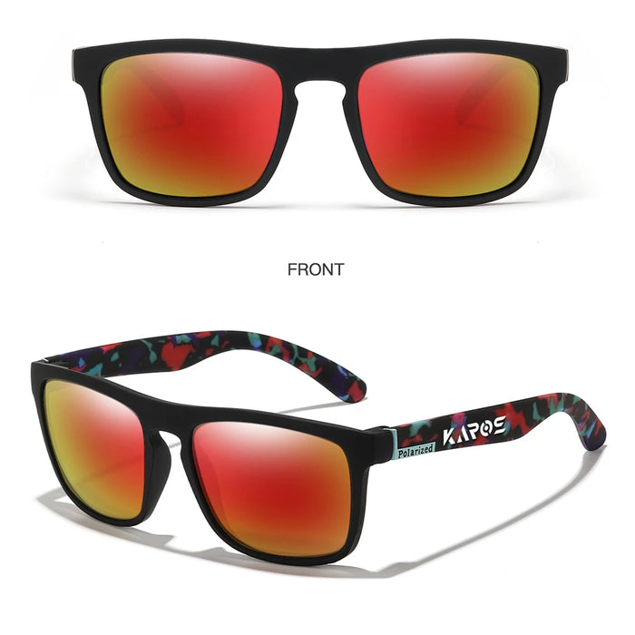 COOLMEN Gafas de sol polarizadas clásicas cuadradas para hombre, pesca, exteriores, conducción, ciclismo, correr, estilo vintage, montura grande, protección UV400