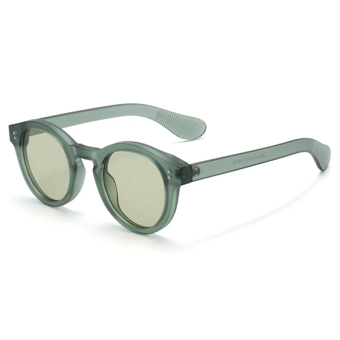 Clear Lens Candy Color Sand Frame Round Sunglasses Women Men Punk Shades UV400 Retro Rivets Decoration Trending Sun Glasses