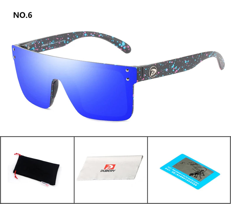 DUBERY Polarized Sunglasses One Piece Lens Men Oversized Sunglasses UV400 Women Rimless Fashion Safety Sun Glasses Italy Design