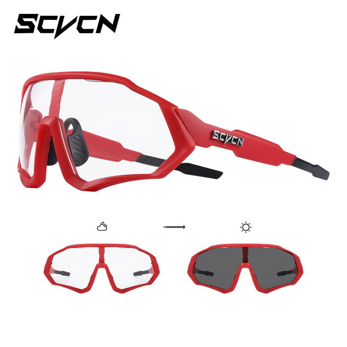 SCVCN Photochromic Cycling Sunglasses Outdoor Sports Running Drving Glasses Road MTB Bicycle Goggles  UV400 Safety Bike Eyewear