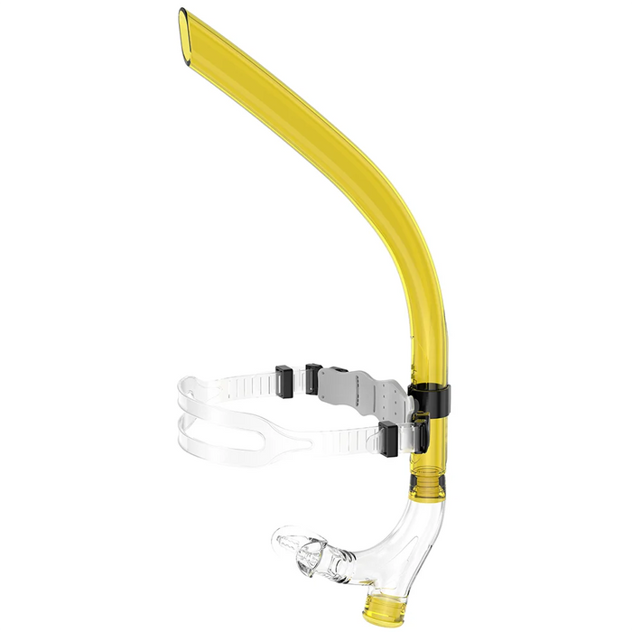 Swim Training Snorkel Frontal Swim Snorkel Tube Center-Mount Front One-Way Purge Valve Swimmer's Snorkel for Lap Swimming