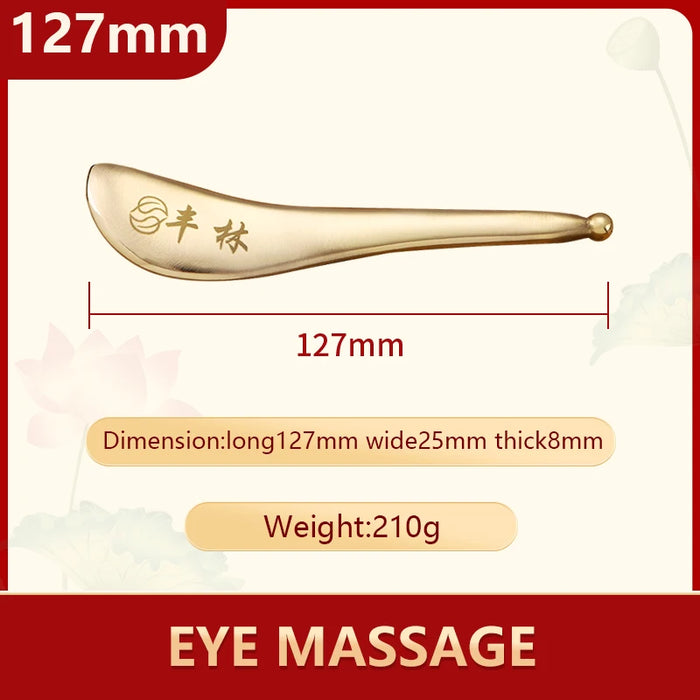 Copper guasha plate pure brass household scalp universal massage comb Mammary Scraping comb body massage tool