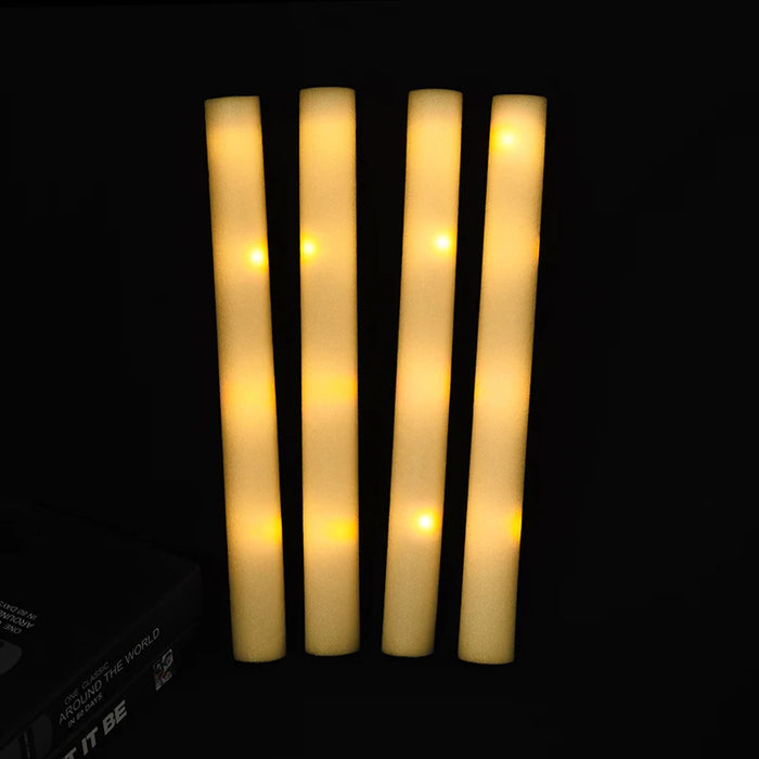 30Pcs RGB LED Glow Foam Stick Bulk Colorful LED Glow Sticks Cheer Tube Dark   Light Birthday Wedding Party Supplies