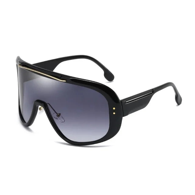 Gafas de sol con visera efecto espejo para mujer y hombre 2023, gafas grandes antiviento de una pieza, gafas de montura grande, deportivas, protección UV400