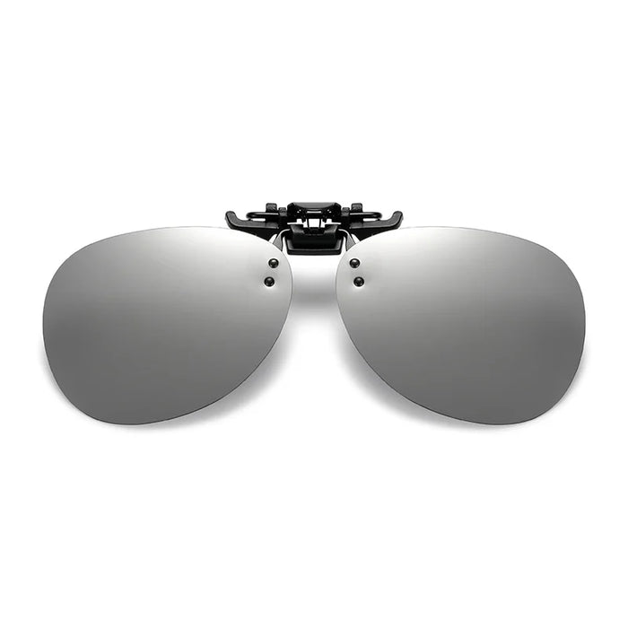 VIVIBEE Rimless Pilot Flip Up Clip on Sunglasses Oversized Men Polarized Clips Aviation Big Size Driving Women UV400 Glasses