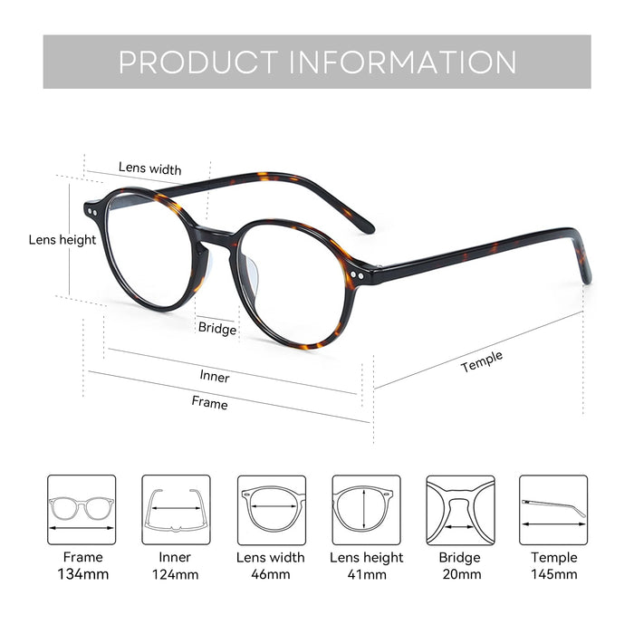 ZENOTTIC Retro Small Round Prescription Eyeglasses Women Men Anti Blue Light Progressive Glasses Photochromic Optical Eyewear