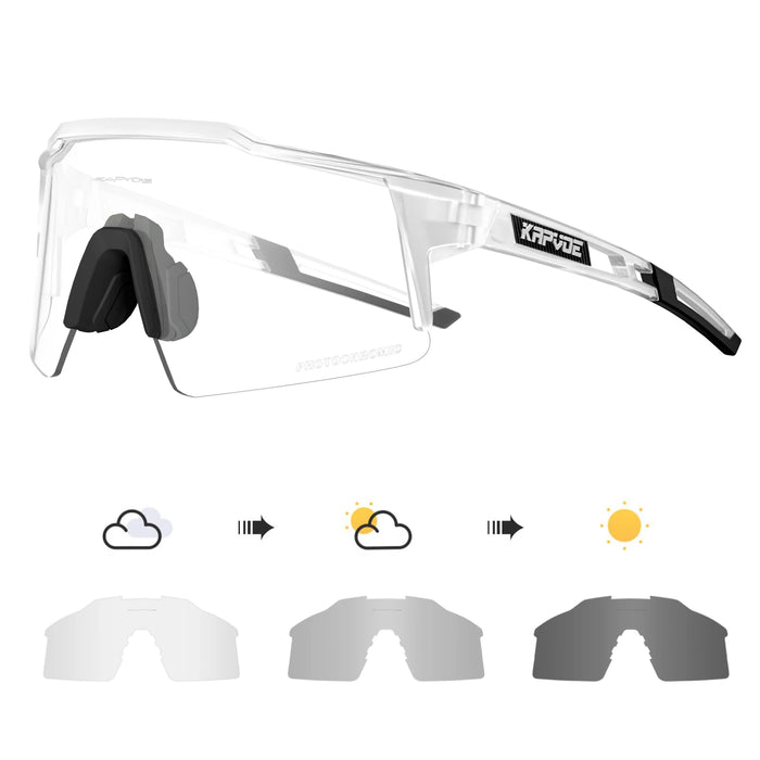 KAPVOE Photochromic Cycling Sunglasses Women Outdoor Sports Running UV400 Eyewear for Men Cycl Glasses Mountain Bicycle Goggles