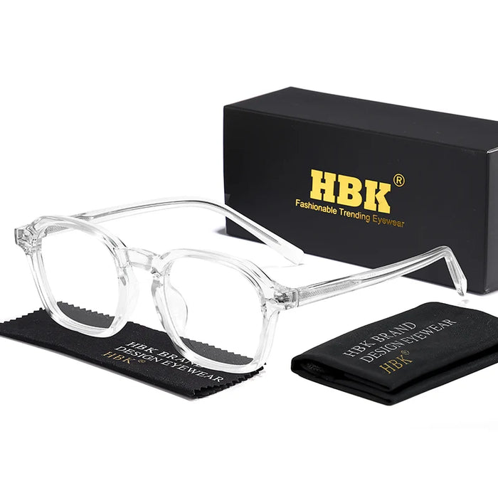 HBK Square Men's Optical Eyeglass Frame Retro High Quality Brand Eyewear Women's Anti Blue Light Decoration Glasses