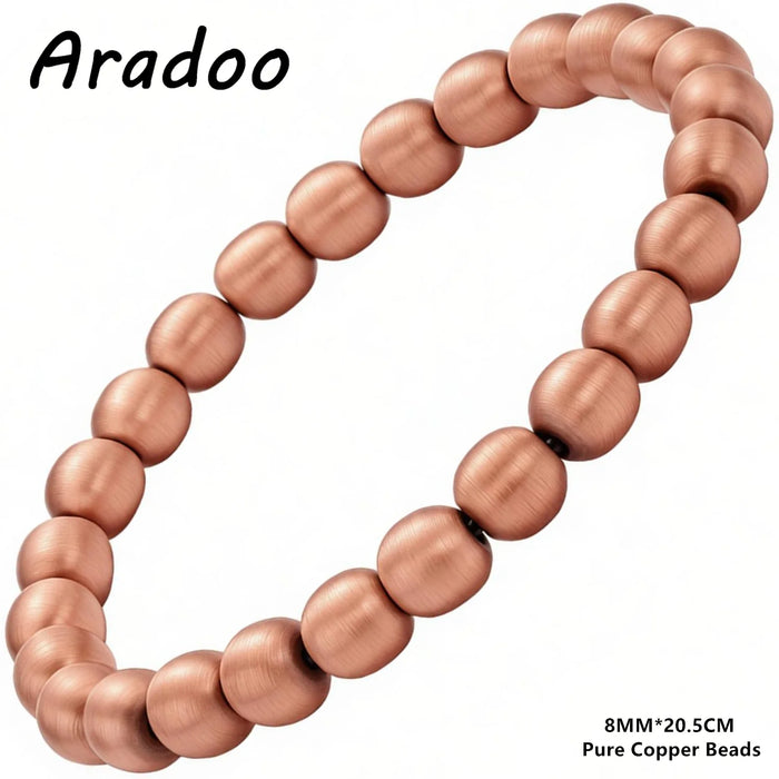 ARADOO Pure Copper Beaded Bracelet for Women Men Jewelry Gifts