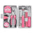 Pink Portable Hand Tools Combination Home Repair Tool Kit with Hammer Vise Wrench Screwdriver for DIY and Car Emergency
