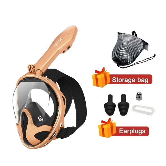 XIAOTREE Full Face Snorkel Mask with Detachable Camera Mount,Snorkeling Swimming Diving Mask Wide View Anti-Fog Anti