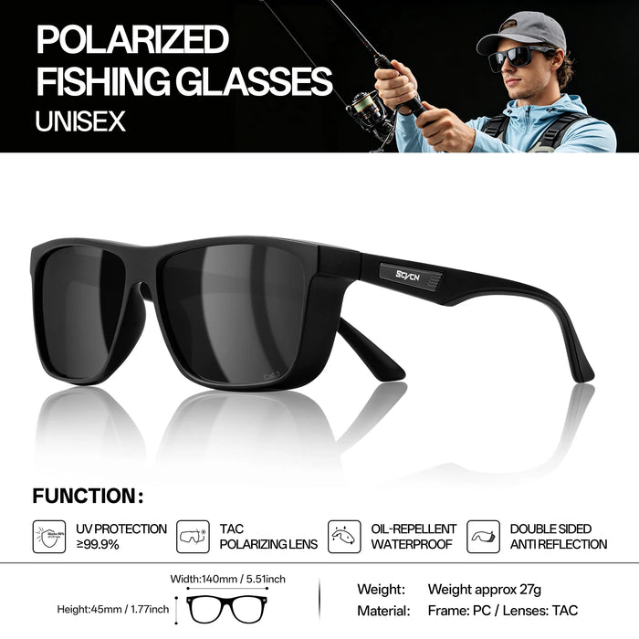 SCVCN Men Polarized Fishing Sunglasses Women Outdoor Water Sport Glasses Cycling Bike Sea Riverbank Fishing Beach UV400 Goggles