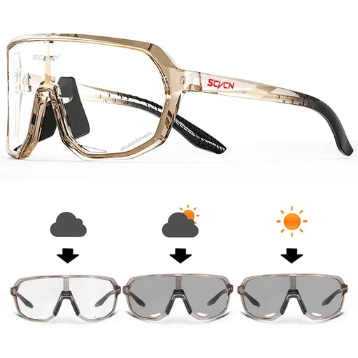 Lunettes de cyclisme photochromiques Scvcn pour homme, lunettes de soleil pour vélo de montagne, lunettes de sport polarisées UV400 VTT