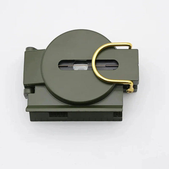 Brújula de supervivencia para exteriores, montañismo, camping, plástico verde militar, con tapa y guía portátil