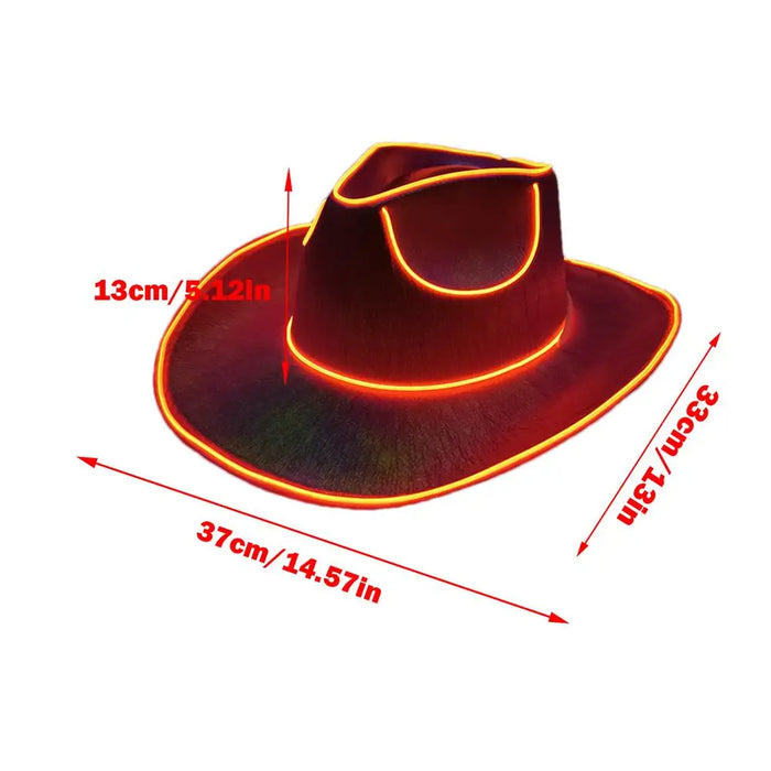 Chapeaux lumineux pour adultes, coiffes de fête, chapeau de cowboy lumineux LED, chapeau de cowboy lumineux à piles, chapeau de cowboy scintillant.