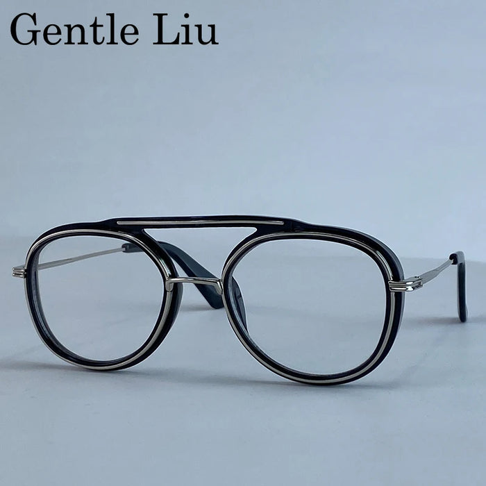 Steampunk Round Sunglasses Men 2026 Luxury Brand Vintage Oval Punk Sunglass Metal Frame Double Beam Eyewear Trendy UV400 Shades