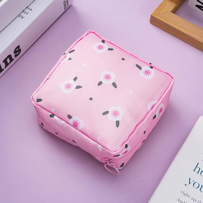 Bolsa de almacenamiento para toallas sanitarias Zero Wallet, portátil, pequeña, sencilla, de dibujos animados, bonita, de gran capacidad, para algodón sanitario, portátil.