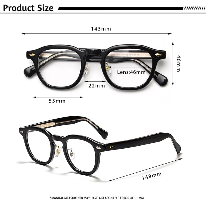 HBK Retro Oval Glasses Frames Transparent Lenses Men High Quality TR-90 Frame Glasses Women's Anti BlueLight Computer Glasses