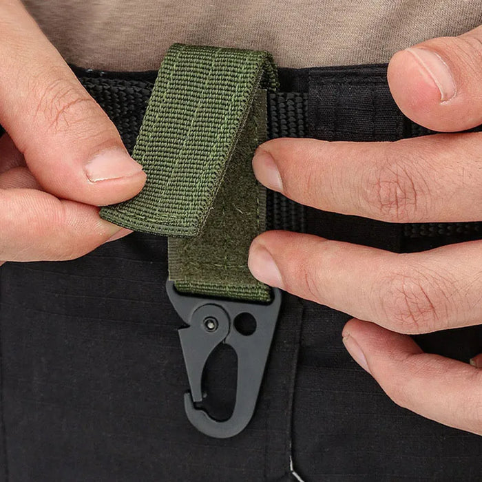 Mousqueton haute résistance en nylon, crochet porte-clés, boucle de sangle militaire, système de suspension de boucle de ceinture, accessoires métalliques pour le camping