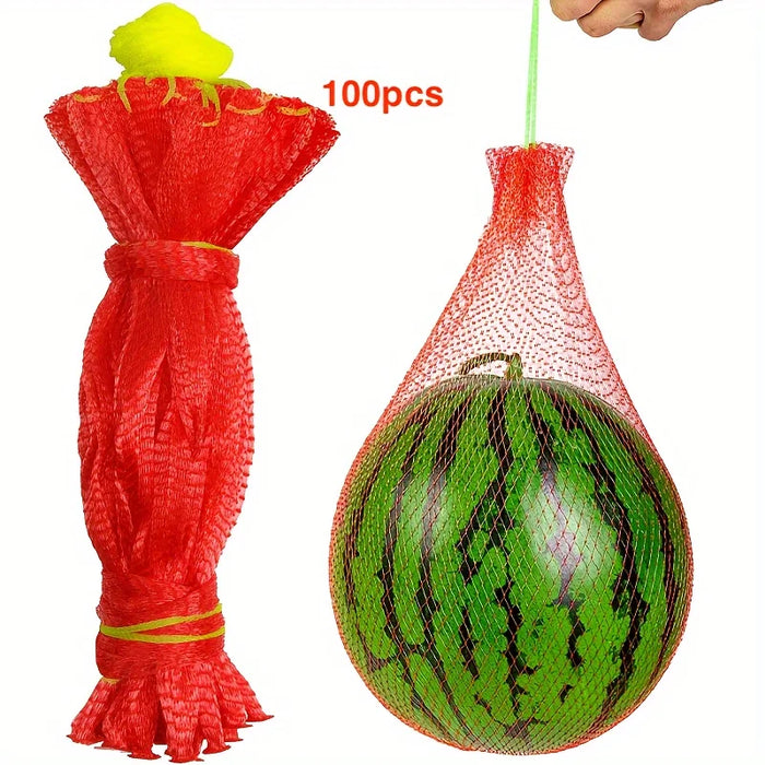 100 Pieces Heavy Duty Plastic Garden Protection Netting Non Electric for Vertical Planting Watermelon Melon Hammock with Straps