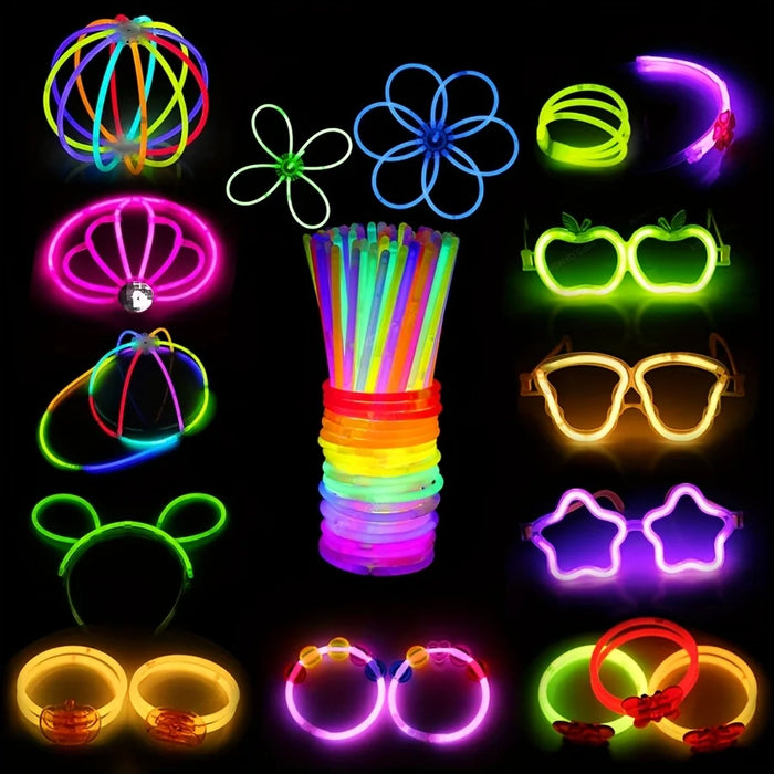 10/20/50/100 unidades de barras luminosas, palos de luz para fiestas, pulseras de bricolaje, conciertos, raves, artículos de fiesta de neón, festivales, actividades nocturnas JXB
