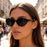 Retro Small Oval Sunglasses Women Men Rivets Shades Fashion Eyewear Luxury Sun Glasses UV400 Brand Oculus Female Gafas