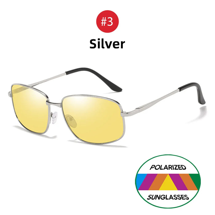 VIVIBEE Polarized Night Vision Glasses for Men Driving 2026 Metal Frame Yellow Nightvision UV400 Women Goggles